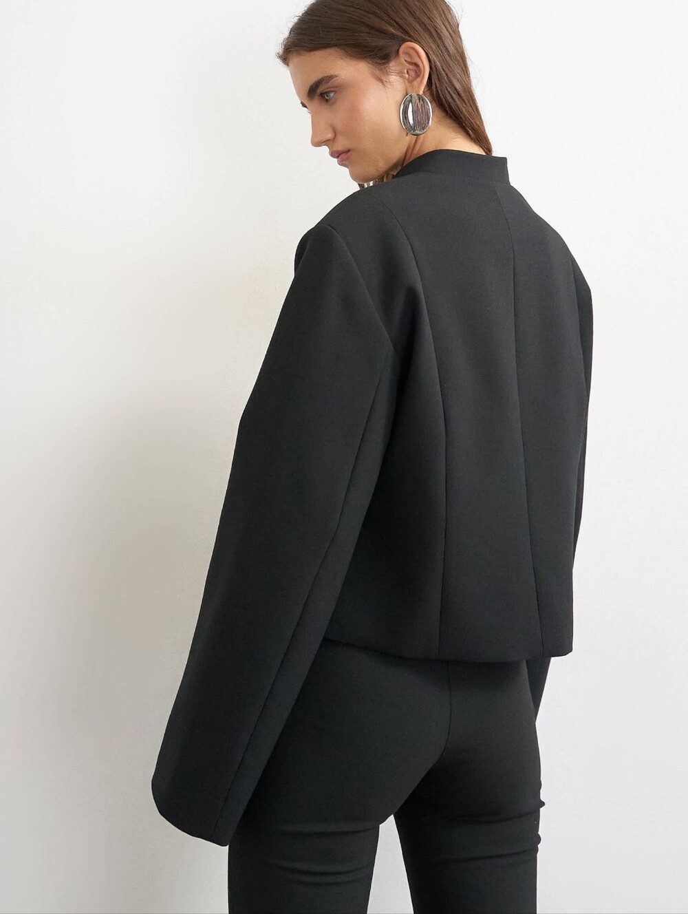 Topshop Black Cropped Tailored Blazer